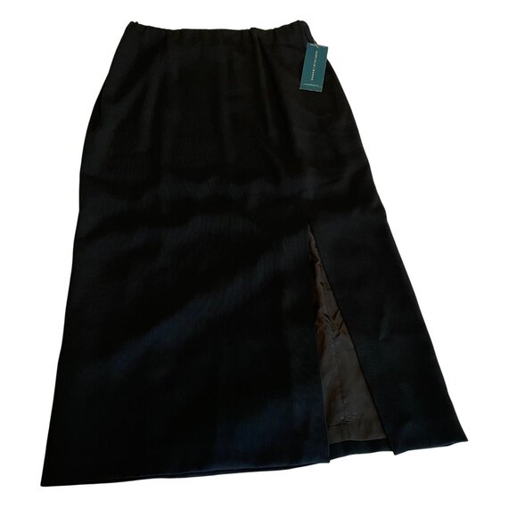Garfield & Marks Womens Black Front Slit Ribbed Skirt Size 16 Made In USA - Picture 1 of 11